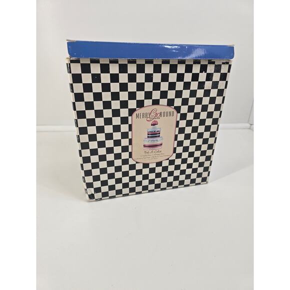 Pat-A-Cake 3 Tiered Ceramic Box Merry Go Round Cupcake Lid Storage Decor - Picture 4 of 10